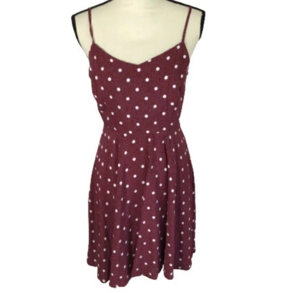 Old Navy Spaghetti Strap Polka Dot Flare Cami Mini Dress size Small Petite